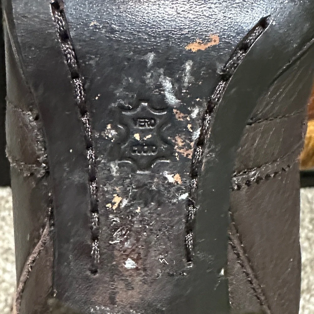 Michael Kors Penelope Dark Brown Leather Wingtip Knee Boot 7